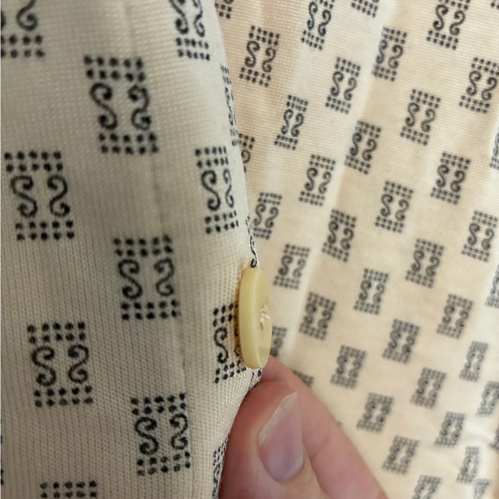 Yellow Patterned Button-Down Dress - image 7